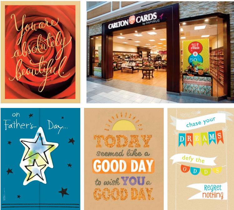 American Greetins Collage of products such as gifts and cards